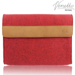 Bag Briefcase bag case made of bag din A4 business bag felt, red mottled