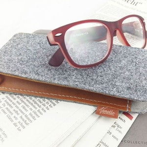 Étui à lunettes poche coque étui gaine étui poche feutre pour lunettes gris image 1