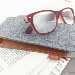 Glasses case case case protective case case felt bag for glasses grey image 1