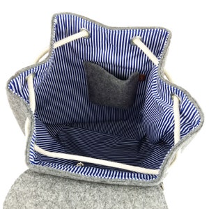 Felt backpack bag Backpack made of felt unisex handmade, grey image 7