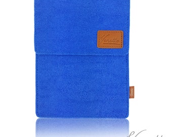 Bag for ebook reader felt bag cover made of felt sleeve cover for Kindle Kobo tolino Sony Trekstor, Blue