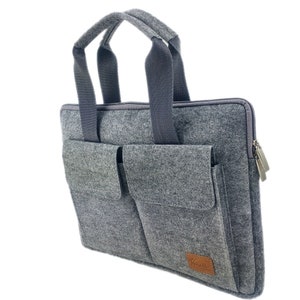 12,9 13,3 Zoll Tasche Schutzhülle Schutztasche Aktentasche Handtasche für MacBook / Air / Pro, iPad Pro, Surface, Laptop, Notebook grau Bild 8