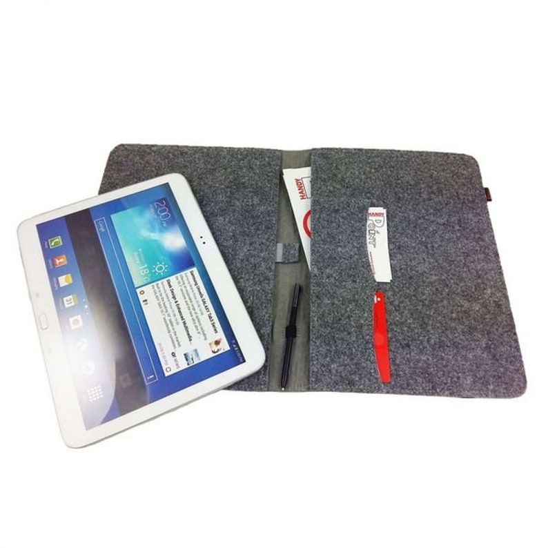 9.1-10.1 inch Tablethülle protective case case cover made of felt for tablet Bookcase cover Grey image 4