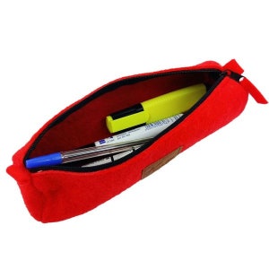 Stifterolle Pen Binder Schlamperrolle Student Case Pen bag pencil Bleistiftetasche wallet for pencils cell phone money red image 3