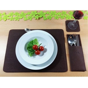 2-er set place mat table Mat tableware cutlery tablecloths tabletable decorations table decoration, brown image 3