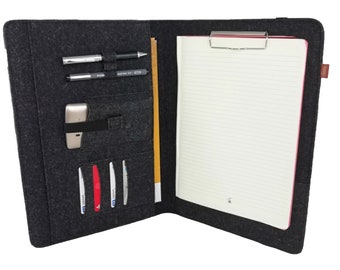 10,2 - 13,3 Zoll Hülle Organizer Tasche Schutzhülle für Laptop Notebook Tablet Buchhülle Etui aus Filz, Schwarz meliert