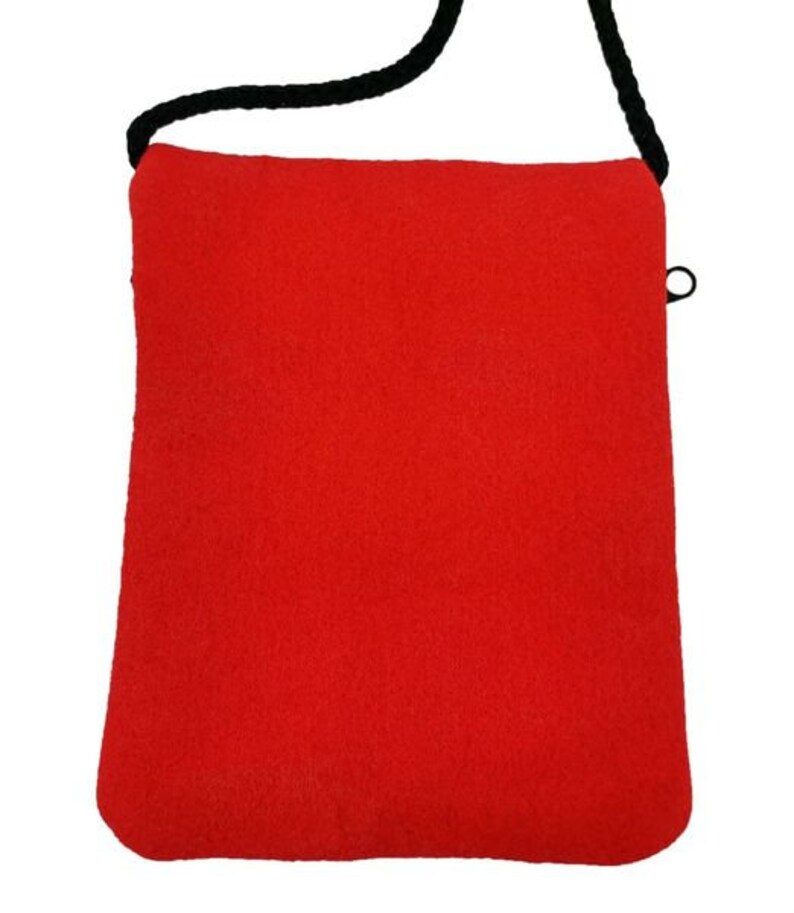 Bag bag for child purse made of felt, red image 3