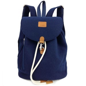 Venetto Backpack bag made of felt felt backpack unisex handmade, blue dark blue image 1