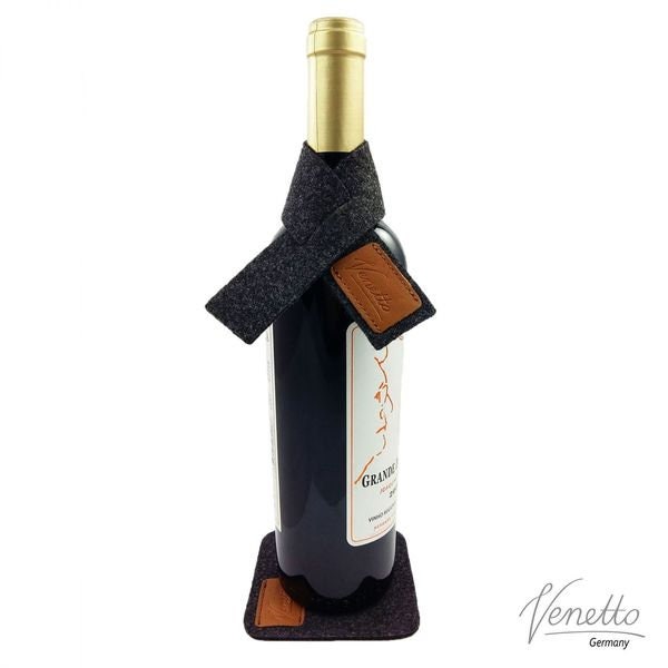 Mégot de vin Attrape-gouttes Col de vin en feutre Vin Col Dessous-verre Noir Melé