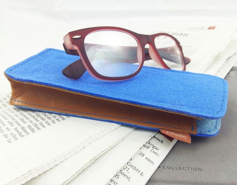 Glasses Case bag case cover for glasses blue image 1