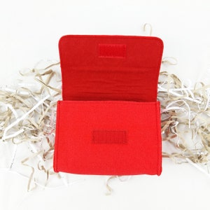 Borsa cosmetica da toeletta borsa tote bag mini borsa a maniche in feltro per accessori e accessori, rosso immagine 4