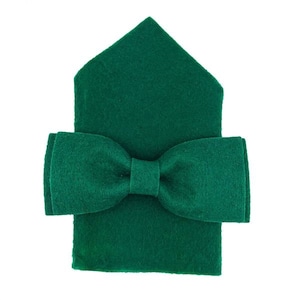 Arco hecho de pajarita fieltro con tela de bolsillo mosca verde imagen 1