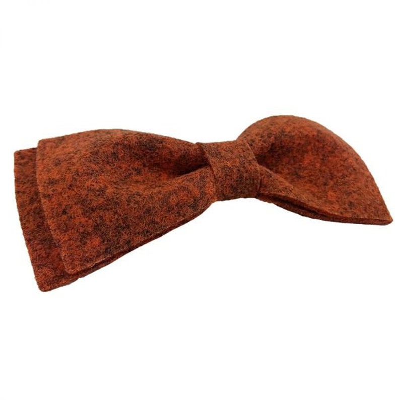 Men fly Bow fly made of felt with cloth orange mottled image 4