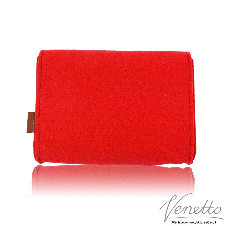 Borsa cosmetica da toeletta borsa tote bag mini borsa a maniche in feltro per accessori e accessori, rosso immagine 8