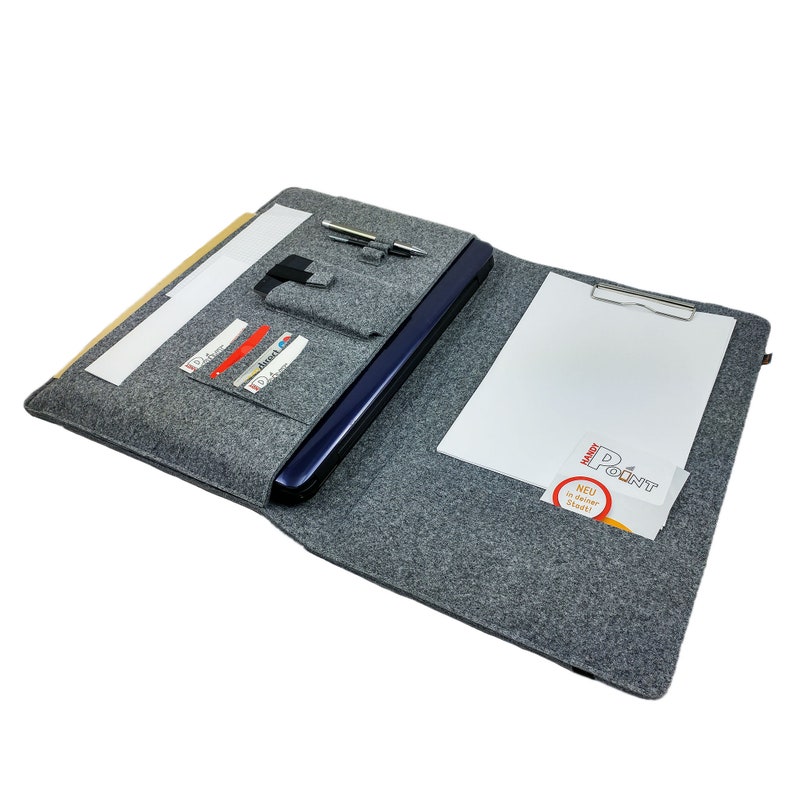 13.4-15.6 inch sleeve Organizer Bag case cover for laptop tablet cell phone, grey image 7