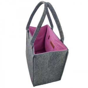 Double color Shopper sac à main sac à main sac sac gris rose image 3