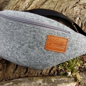 Belt bag waist bag tote bag felt bag grey image 3