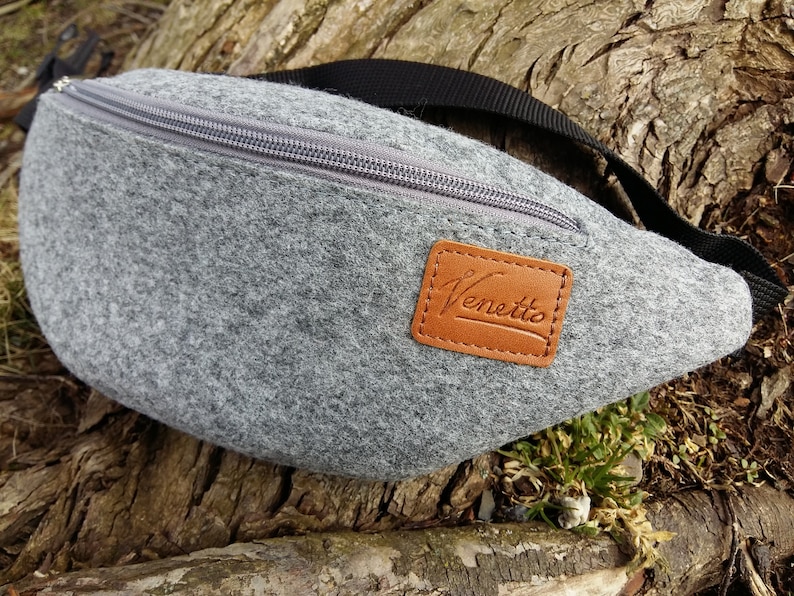 Belt bag waist bag tote bag felt bag grey image 3