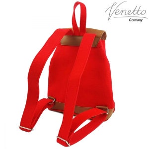 Felt backpack bag backpack made of felt and leather elements very light backpack unisex felt bag red image 2