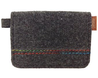 Mini men-Wallet wallet purse felt-wallet made of felt for children black