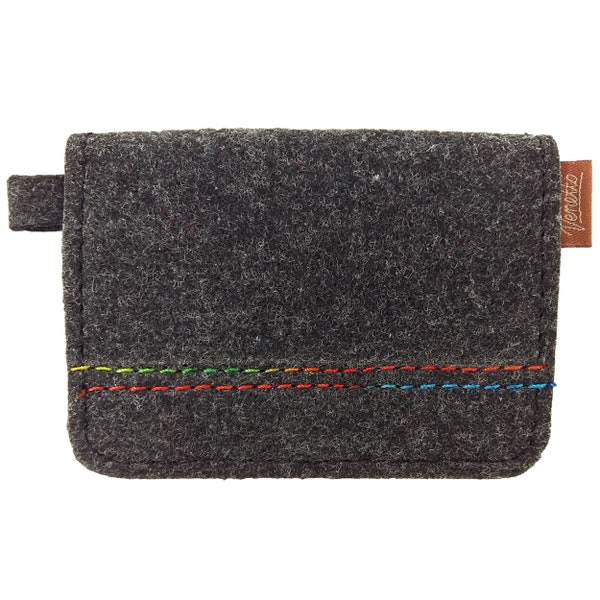 Mini men-Wallet wallet purse felt-wallet made of felt for children black