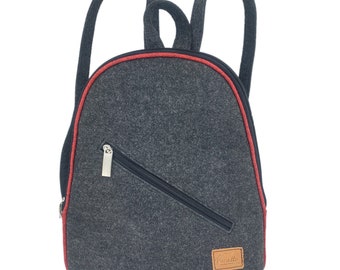 Venetto Mini Backpack Bag in feltro Zaino in feltro Borsa scuola Escursione Viaggio unisex fatto a mano