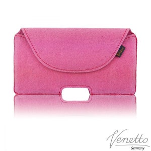 5.0 6.4 Horizontal Bauchtasche Gürteltasche Quertasche Tasche aus Filz Filztasche für Handy Pink Bild 1