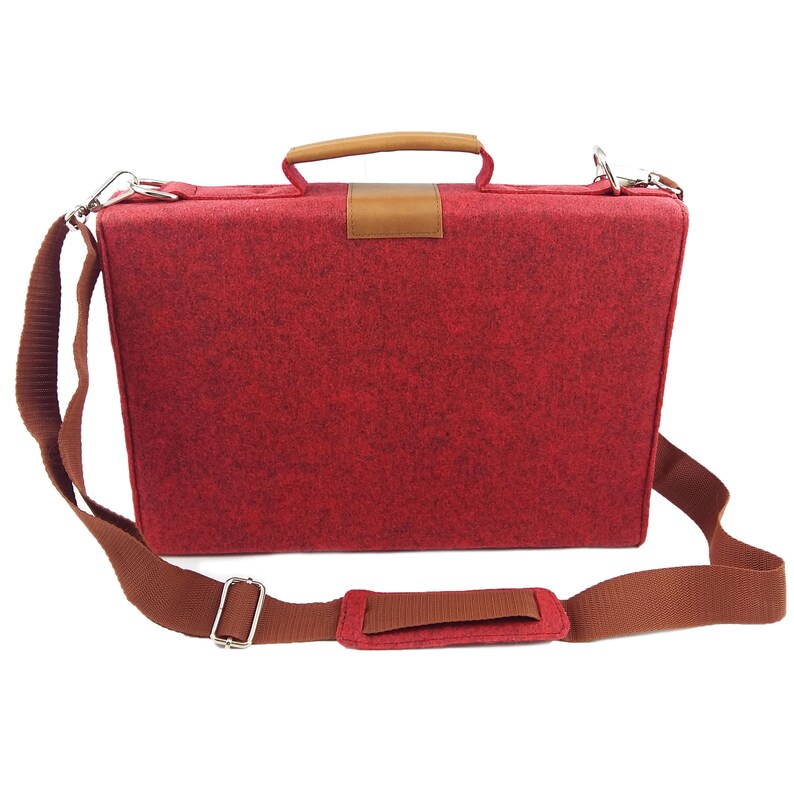 DIN A4 Business Bag case bag briefcase purse handbag for men and women unisex, red mottled image 6