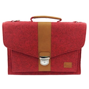 DIN A4 Business Bag case bag briefcase purse handbag for men and women unisex, red mottled image 1