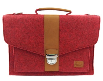 DIN A4 Business Bag case bag briefcase purse handbag for men and women unisex, red mottled