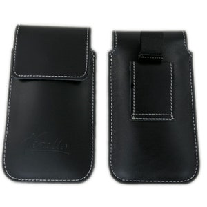 4-5.7 Vertical Belly Bag Belt Bag Leather Case Protective Case for Smartphone Black image 2