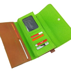 Long Ladies wallet Purse wallet Green Wallet image 3