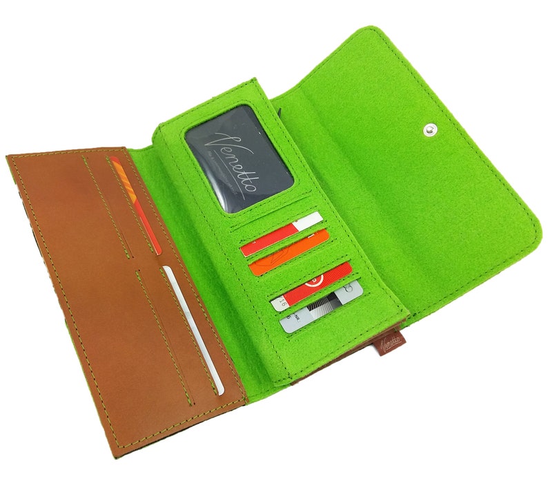 Long Ladies wallet Purse wallet Green Wallet image 3