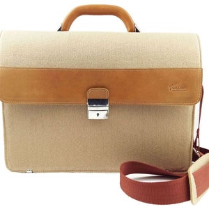 13 Notebook-MacBook-bag tote bag from felt business bag work bag Cappuccino Brown image 1