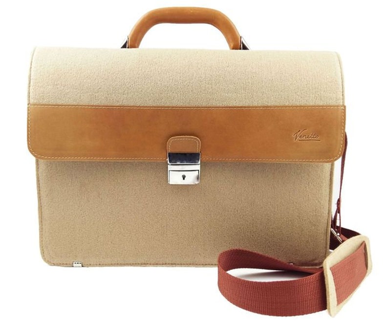 13 Notebook-MacBook-bag tote bag from felt business bag work bag Cappuccino Brown image 1