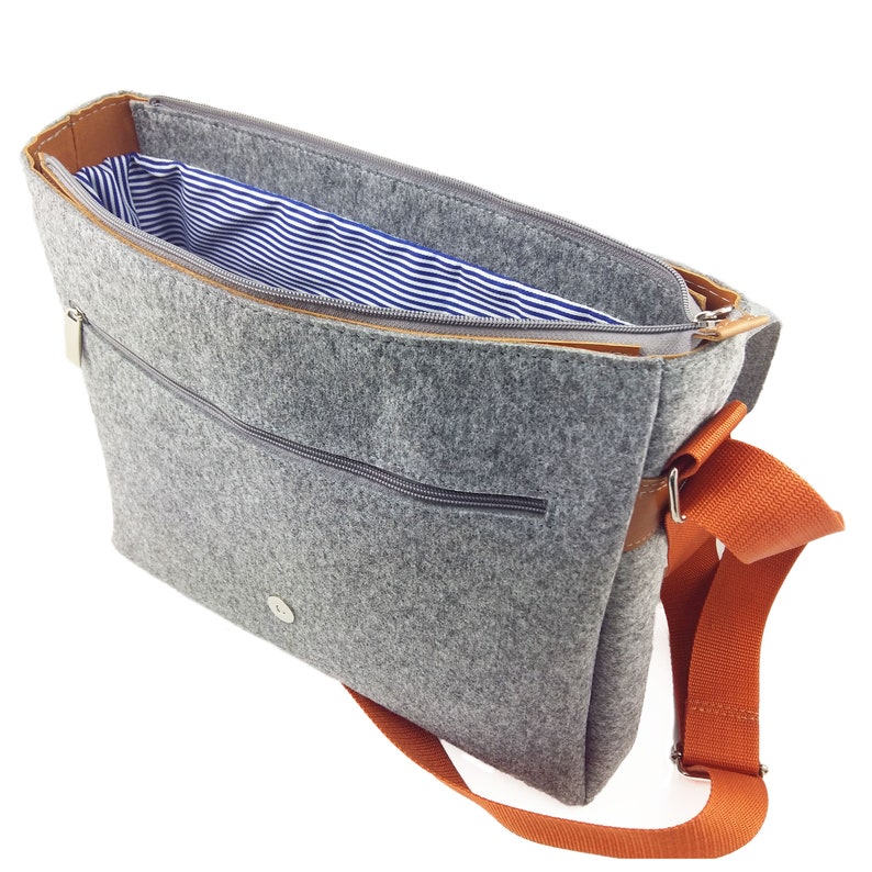 Men's bag Crossbody bag Leisure Messenger Bag Shoulder bag Handbag made of felt grey image 3