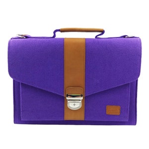 DIN A4 organisateur sac à bandoulière épaule affaires sac sac sac cartable serviette du feutre avec bandoulière, violet