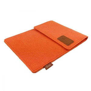 Bag for ebook reader sleeve made of felt sleeve protective cover for Kindle Kobo tolino Sony Trekstor, Orange image 4