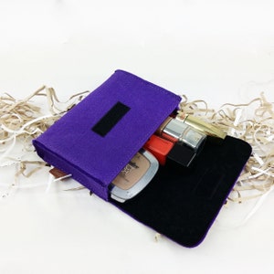 Bag Mini pouch bag made of felt for cosmetic accessories, purple image 6