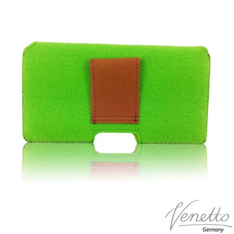 5.0-6.4 horizontal front pocket bag made of felt belt pouch for mobile phone cover bag green light image 2