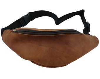 Leather bag Belt bag waist pocket leather case Brown