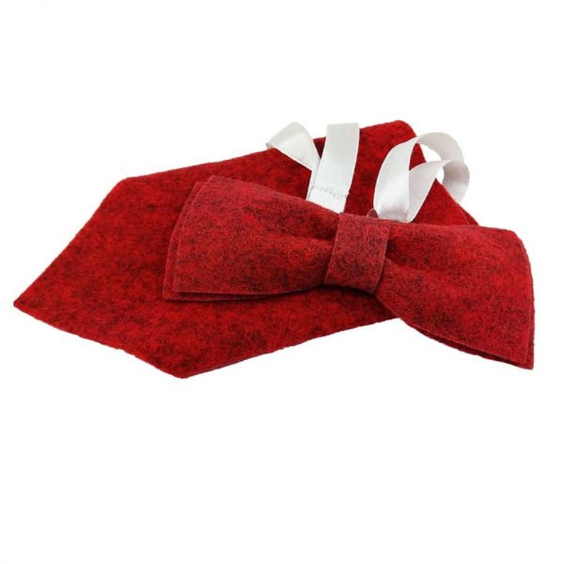 Men fly Bow felt fly fly made of felt with insert cloth, red image 4