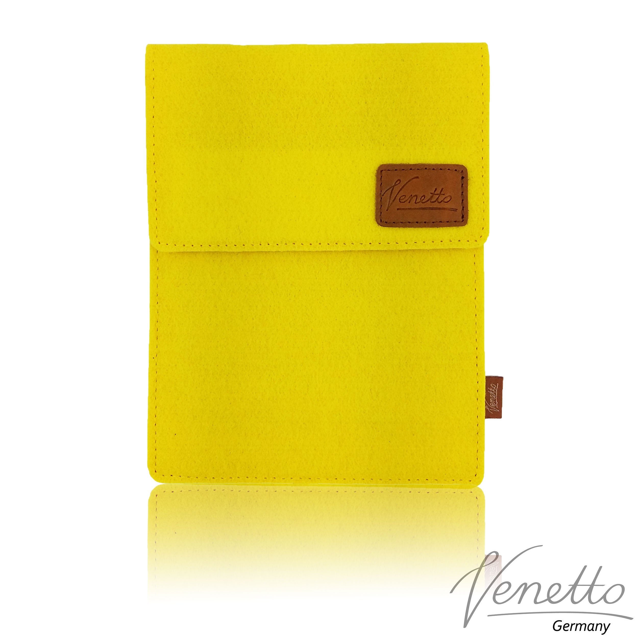 Felt bag Filzhülle case for ebook reader, Yellow
