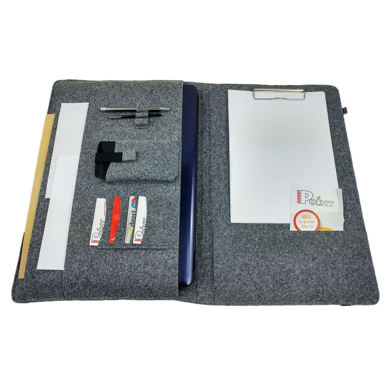 13.4-15.6 inch sleeve Organizer Bag case cover for laptop tablet cell phone, grey image 9