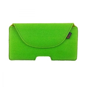 5.0-6.4 horizontal front pocket bag made of felt belt pouch for mobile phone cover bag green light image 1