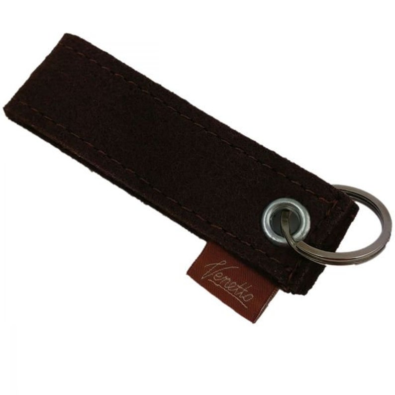 Lanyard porte-clés senti anneau bande porte-clés pendentif clé Brown image 1