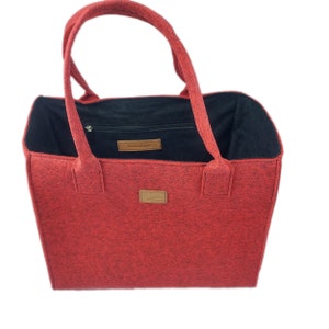 Shopper Damentasche Handtasche Tasche Rot Filz