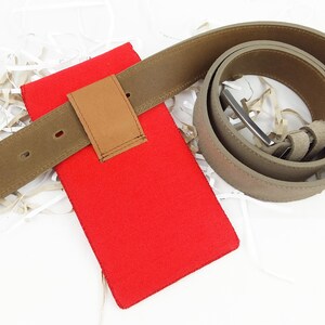 5.0-6.4 vertical waist pocket pocket for smartphone cellphone bag red image 4