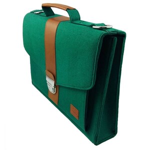 DIN A4 Business bag work bag handbag handbag office handbag 13 inch Laptop shoulder bag Ladies Green image 2