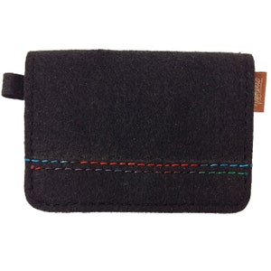 Mini women's wallet purse bag mini felt bag for travel trip vacation for kids Black image 1